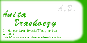 anita draskoczy business card